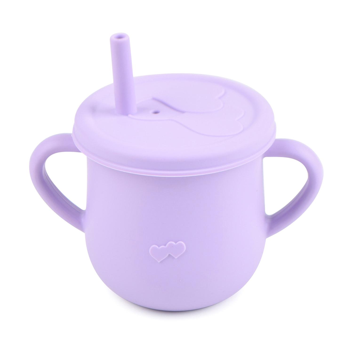ZHOUBA Water Cup Soft Leakproof Silicone Baby Straw Feeding Drinking Glass for Home