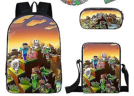 Minecraft Primary And Secondary School Väskor Minecraft Game Peripheral Ryggsäck Tredelad Set Hög kvalitet