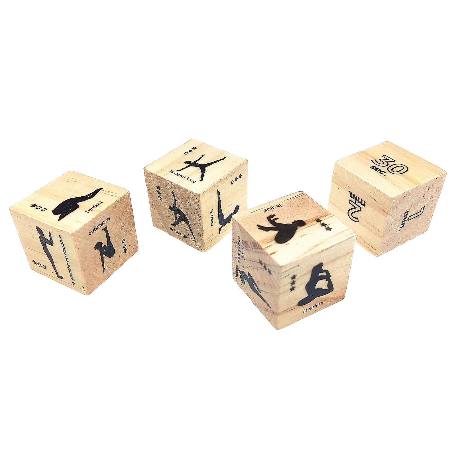 4Pcs Portable Yoga Dice Workout Exercise Dices for Group Classes Home Gym Style A