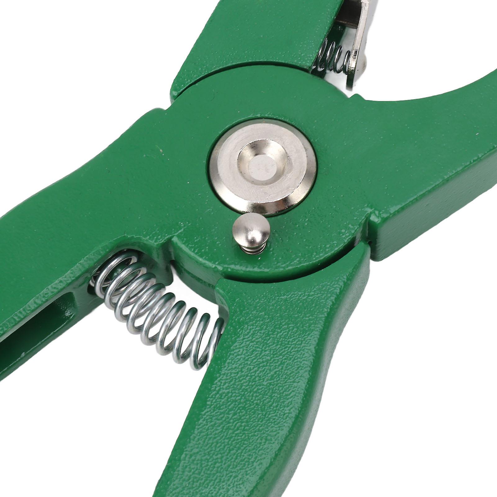 Green Aluminum Alloy Ear Tag Pliers, Livestock Ear Tag Applicator, Portable Ear Notcher for Home and Farm