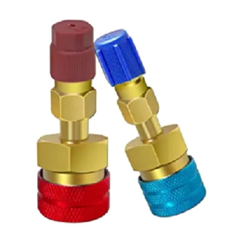 2pcs Adapter Quick Fitting Coupler R1234YF to R134A High Low Side Adapter Fitting Connector Car Air-conditioning Fitting Tools~64825
