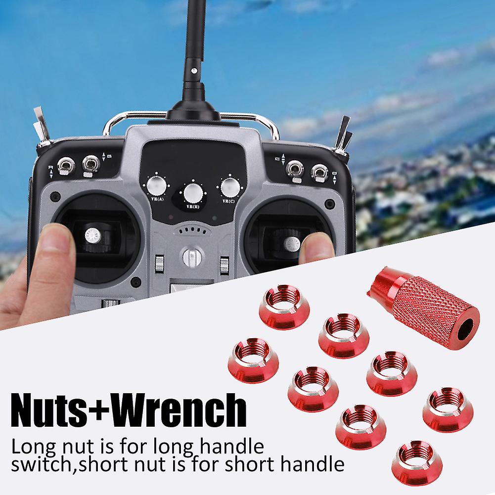 Metal Switch Nut Wrench Radio Control Controller Upgrade Part Set for Futaba JR (Red) Radio Controller Switch Nut