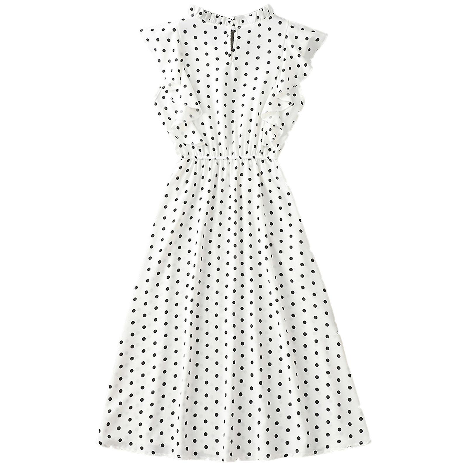 Damen Polka Dot Print Kleid Plus Size Print Langes Kleid Für Going Beach Side Wear
