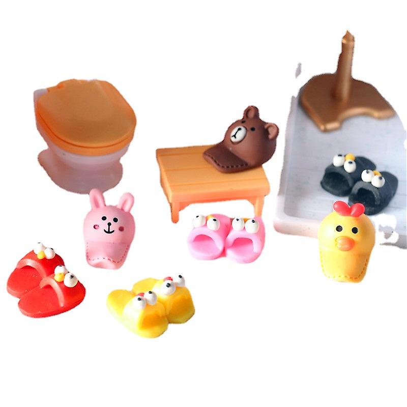 ミニチュア家具おもちゃ人形ハウスDIYデコレーションアクセサリーミニ1:12カラースリッパキャップ