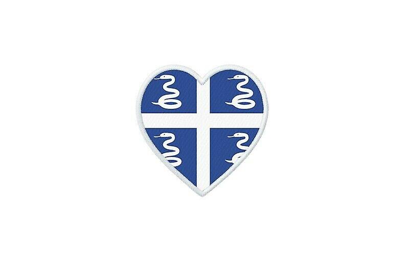 Patch badge ecusson prints thermocollant heart flag MQ Martinique