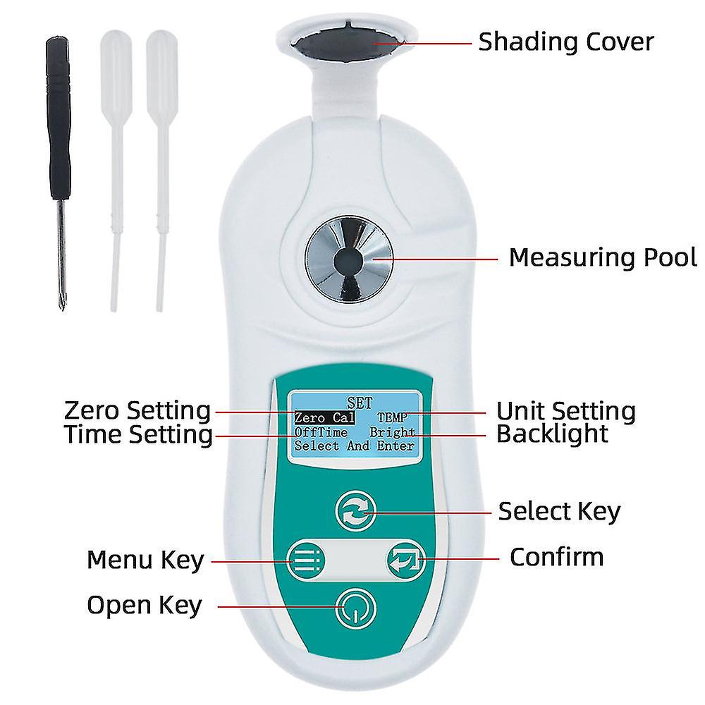 53% Auto Refractometer Sugar Brix Concentration Refractometer Meter Hydrometer For Grapes Fruit Drinks Beverages Tipples Sugar