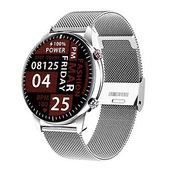 Madococo 2021 Sport Smartwatch - Steel Strap Fitness Activity Tracker Watch Android - Silver