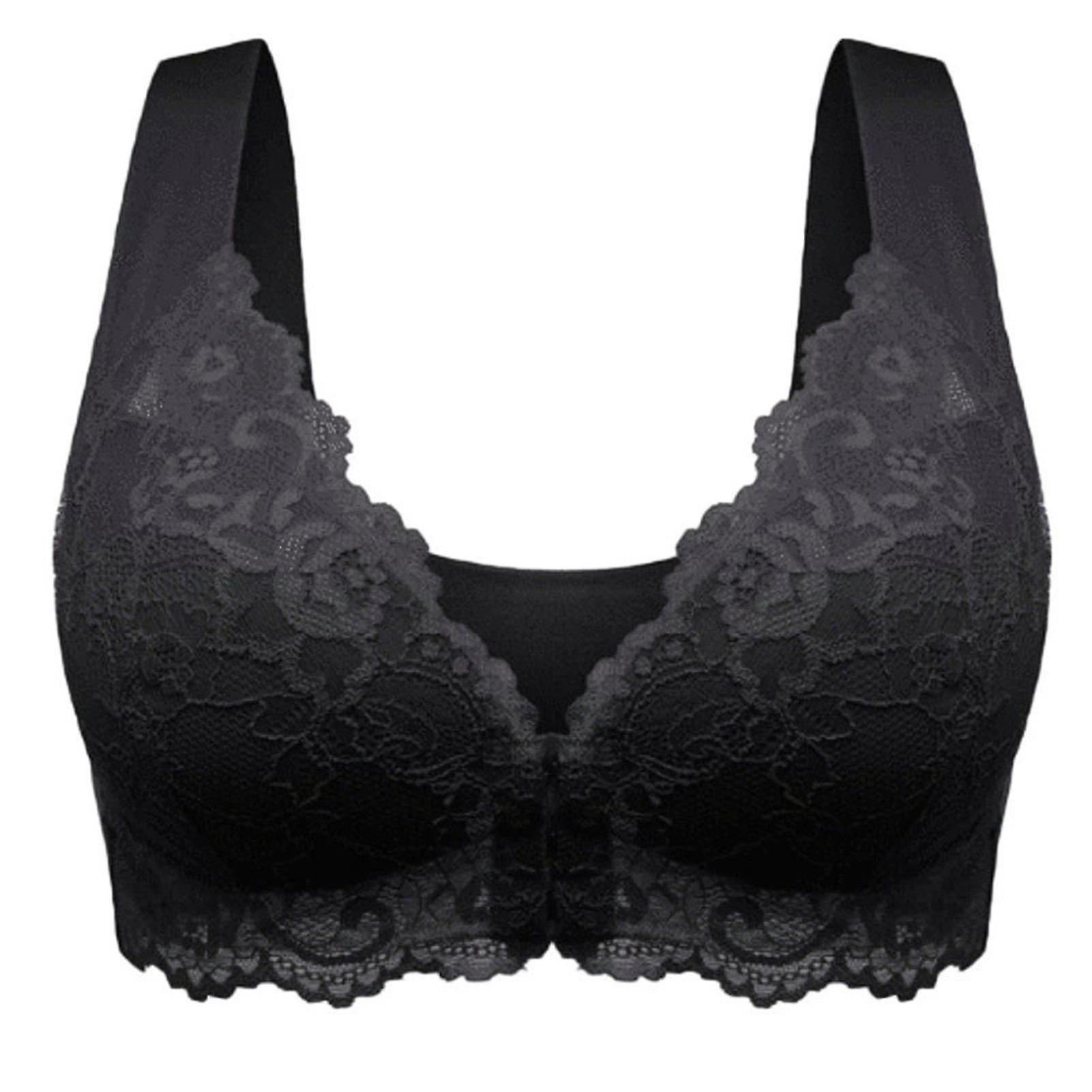 Front Closure Bra With Floral Lace Lift Stretch 5d Shaping Seamless Bra Push Up Full Coverage