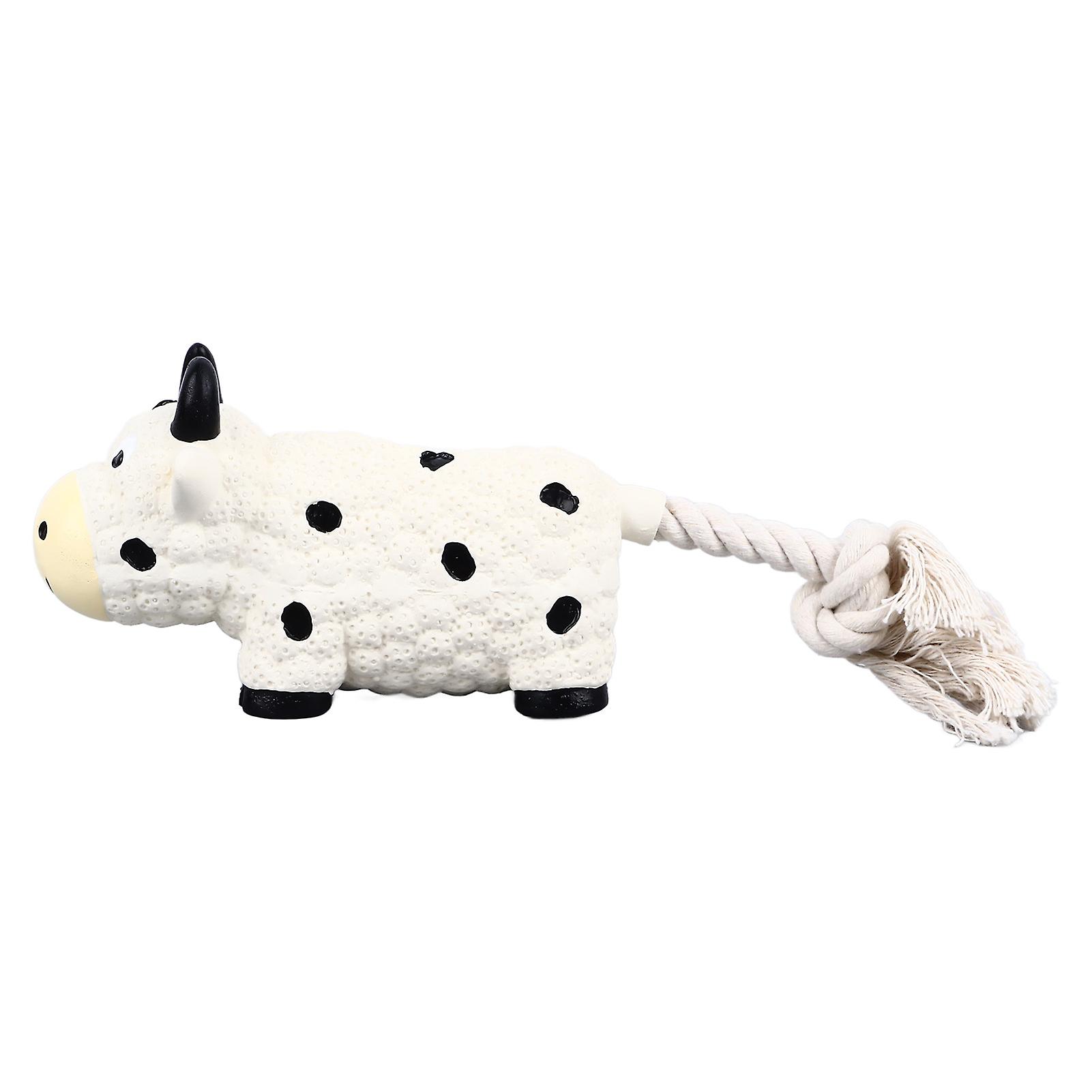 Latex Dog Toy Squeaky Soft Interactive Unique Shape Puppy Chewing Toy for Indoor Small Medium Dogs Cow