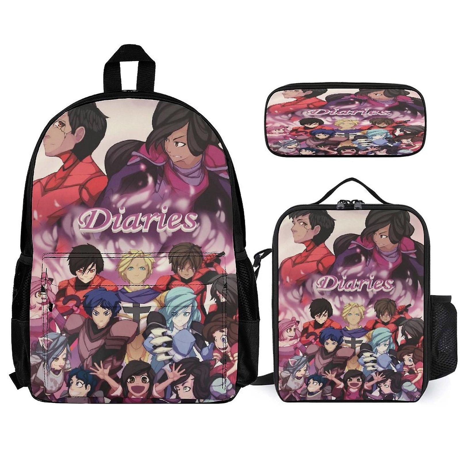 Aphmau Backpack 3 Piece Set Laptop Backpack with Pencil Case Lunch Bag Combination