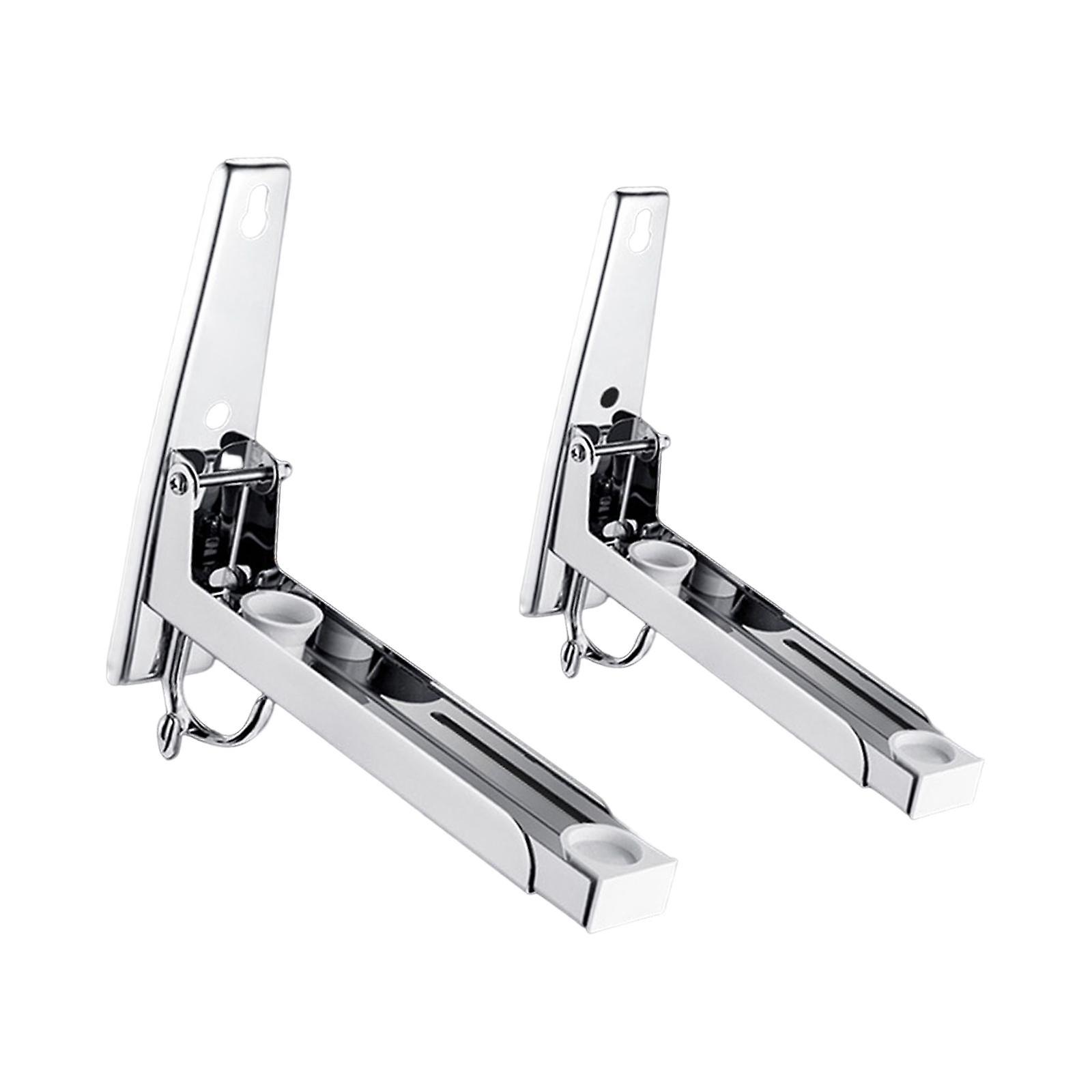 Wall Mount Retrackable Microwave Oven Stand Bracket with Removable Hook 201 Stainless Steel