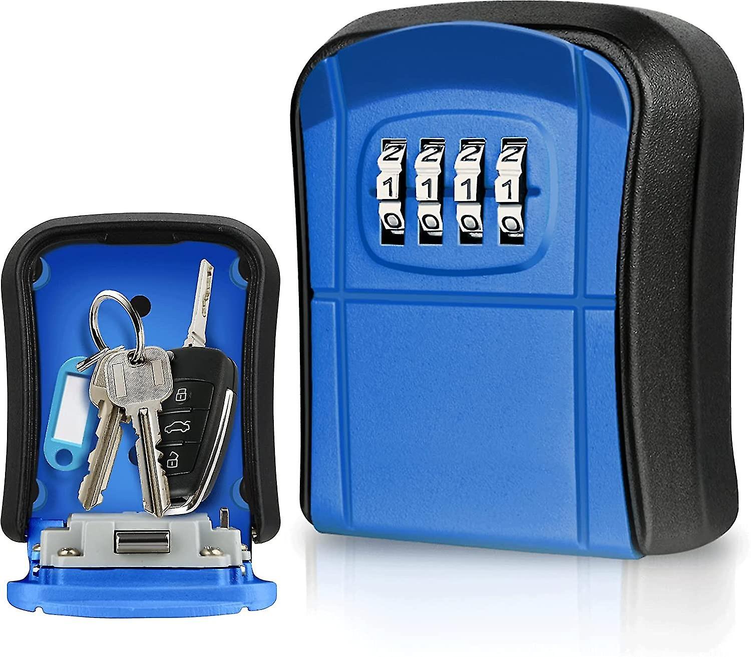 Key Box Wall Mounted Mini Outdoor Key Safe With Resettable 4 Digit Code Waterproof Key Box For Home