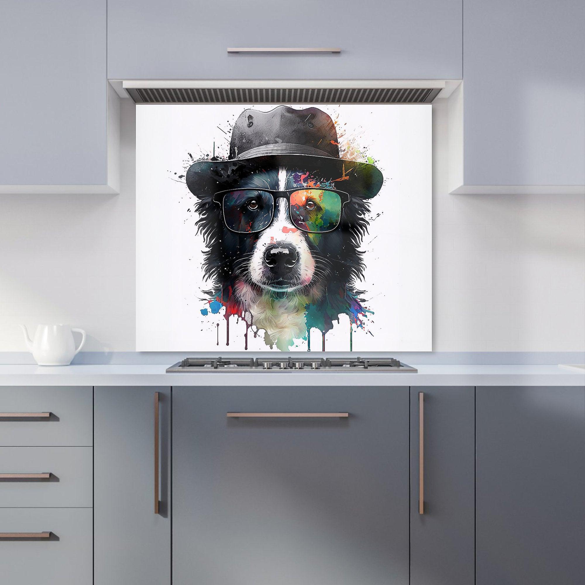 Border Collie Dog Splashart Kitchen Splashback