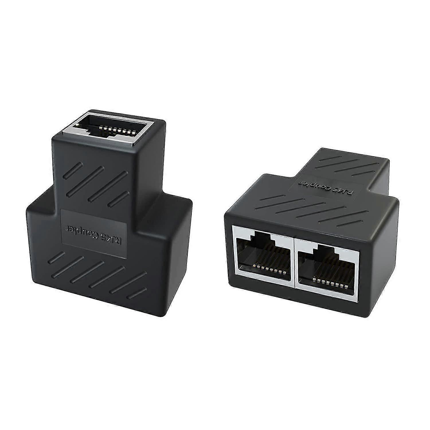Ethernet Splitter Shielded Extender Adapter Joiner Connector (4ks, černá) -t