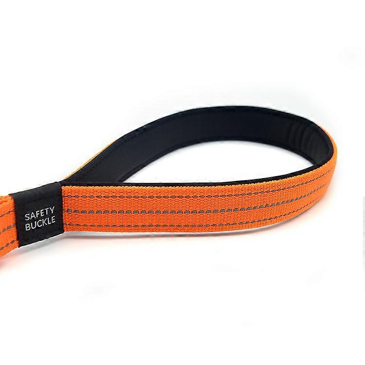 Car Dog Belt, Three in One Car Leash, Adjustable Durable Nylon Leash, with Shockproof Elastic Pad(Orange)