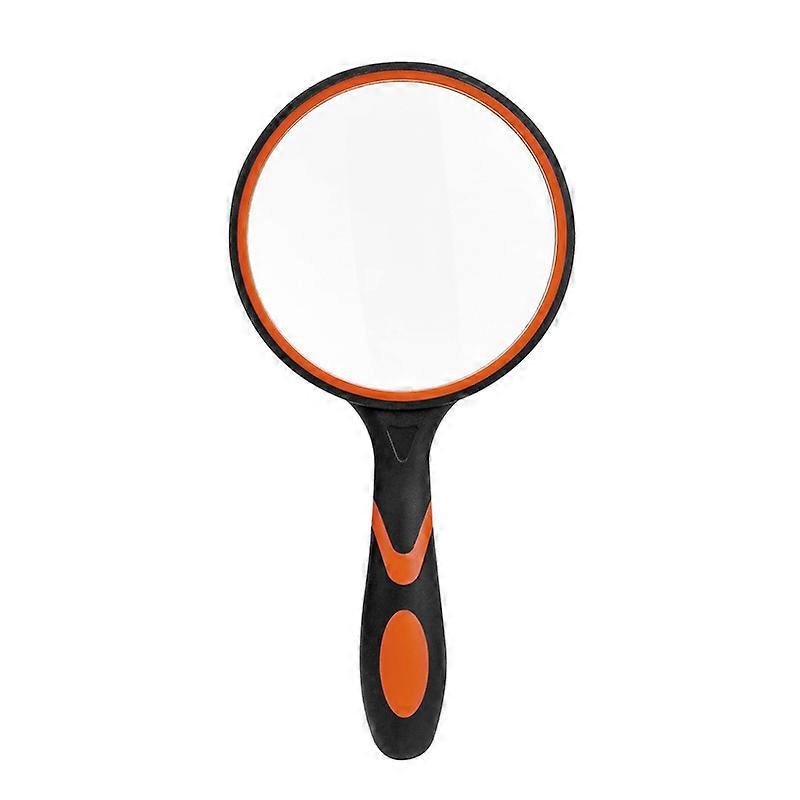 10x Reading Magnifier with Non-slip Soft Rubber Grip 75mm Shatterproof Mirror Magnifier