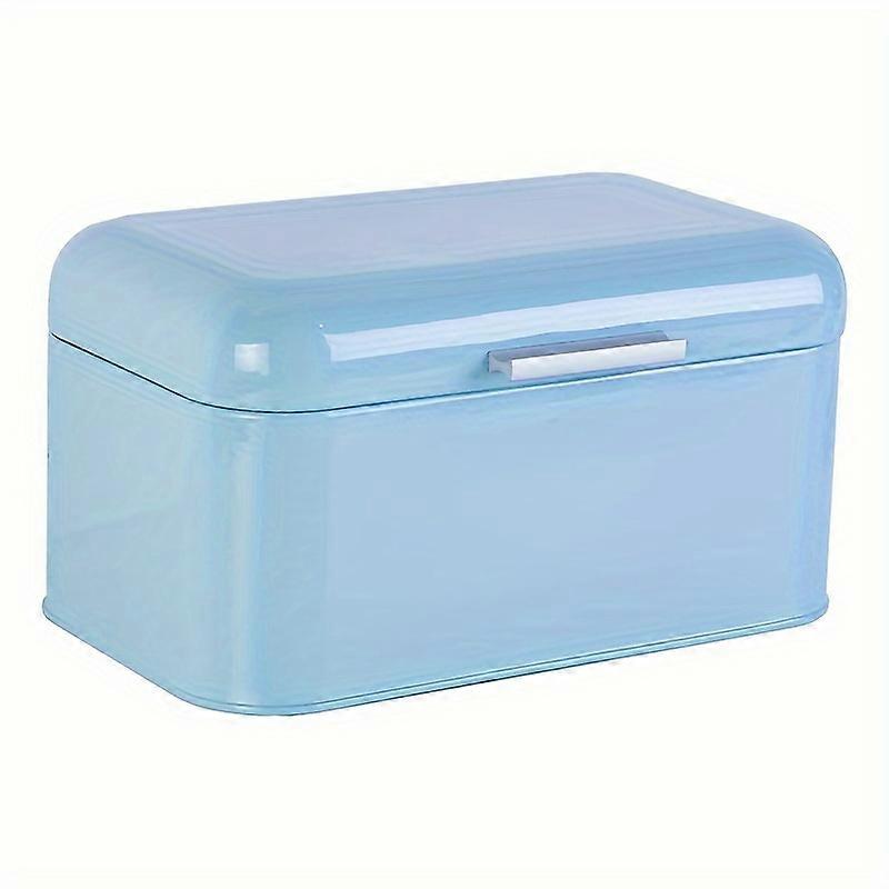 Iron Bread Box with Flip Top Lid - Multipurpose Square Metal Storage Container for Kitchen, Reusable Vintage-Style Bread Bin with Hand Wash Care, 1pc