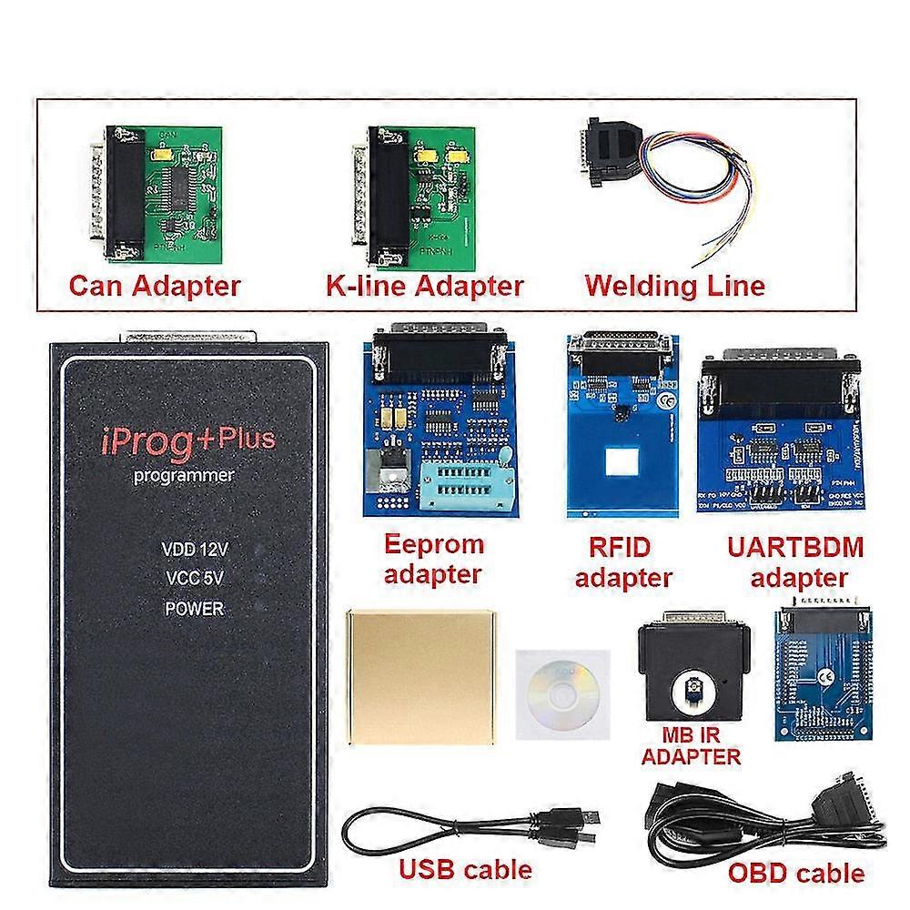 Iprog+plus full adapters support immo+mileage correction+airbag reset replace carprog iprog pro full adapters