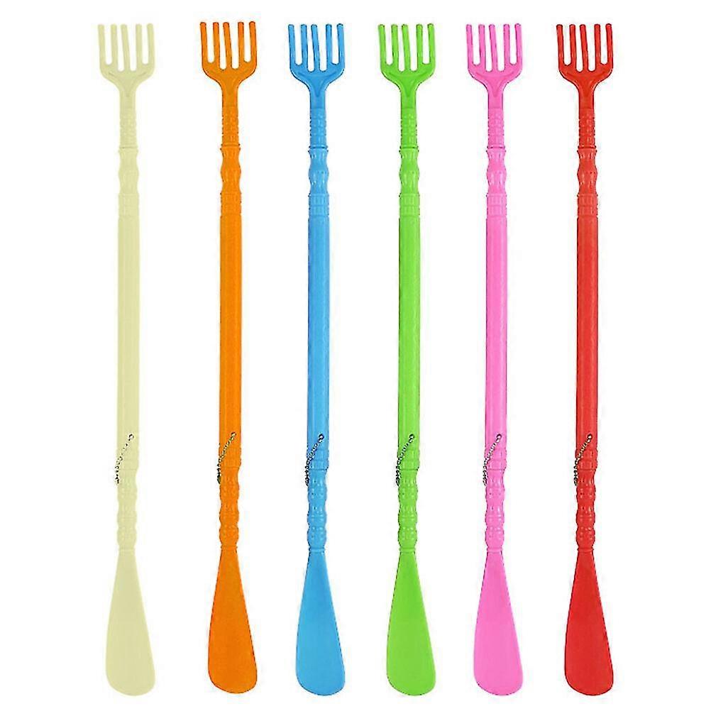 6pcs Handheld Shoehorns Practical Tow-ended Shoe Lifters Back Scratchers
