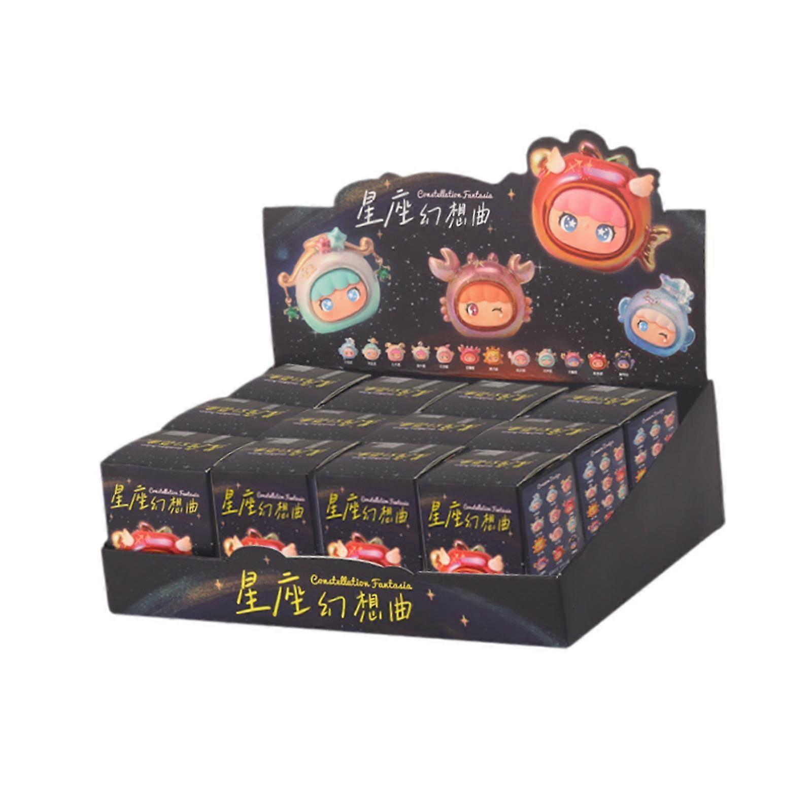 12Pcs Action Figure Box Toy Cartoon Ornaments Random Design Box Toy Children