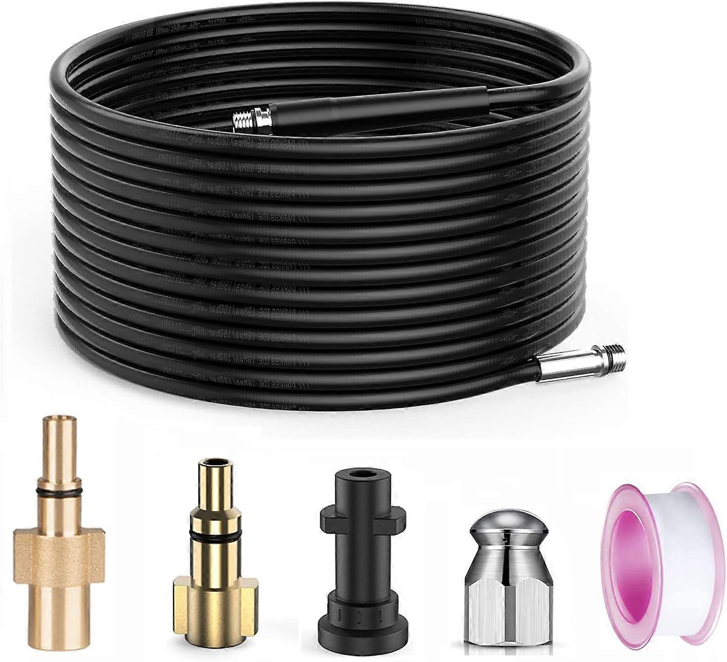 15m Pipe Unblocker for Krcher/Bosch/Lavor High Pressure Washer, Unblocking Probe for Krcher K2 K3 K4 K5 K7