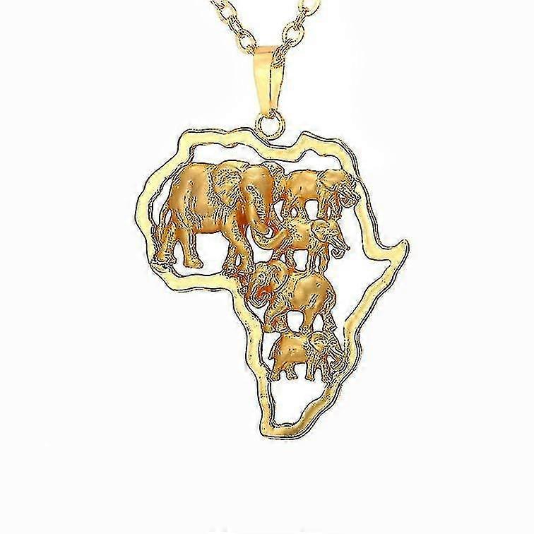 africa elephant necklacegold