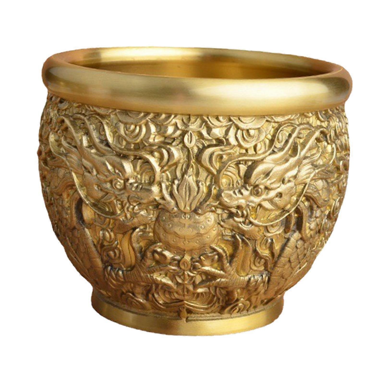 Mosiężna miska Feng Shui Fortune Cylinder Domowy pulpit Szczęście Basen skarbów