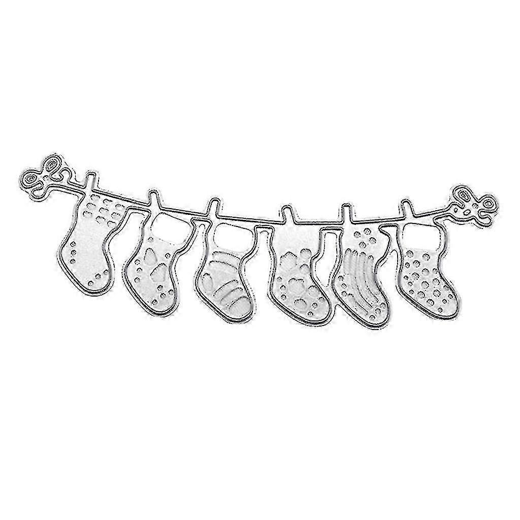 عيد الميلاد سوك قطع المعادن يموت الاستنسل بطاقات الحرف قطع يموت قص