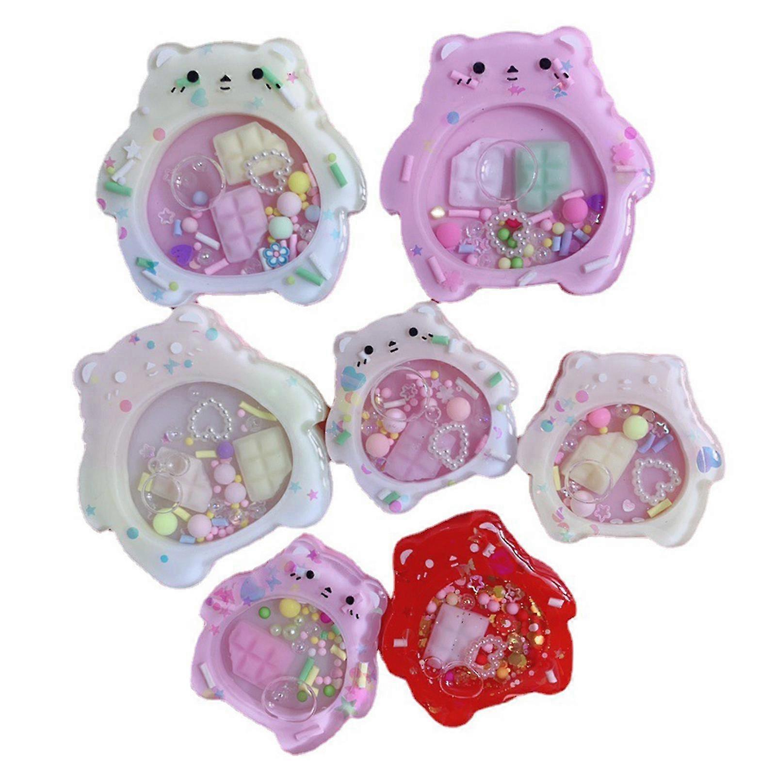 Shiny Glossy Little Pig Bear Quicksand Silicone Epoxy Resin Mold Diy Keychain