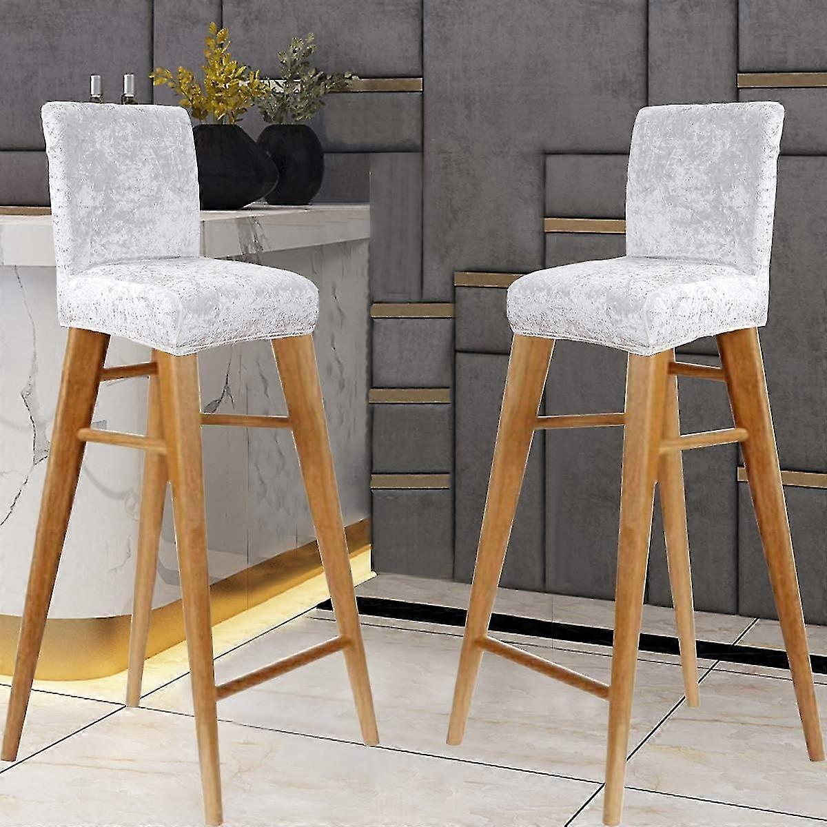 Velours Housses de Chaise de Bar, Housse de Chaise Lavable Extensible et Amovible pour Chaise de Sal