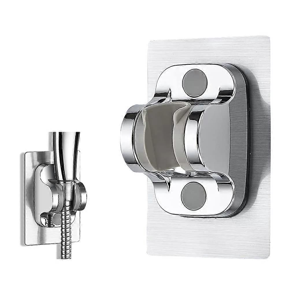 No Drilling Shower Holder, Adjustable, Wall Mounted Shower Holder(Silver)