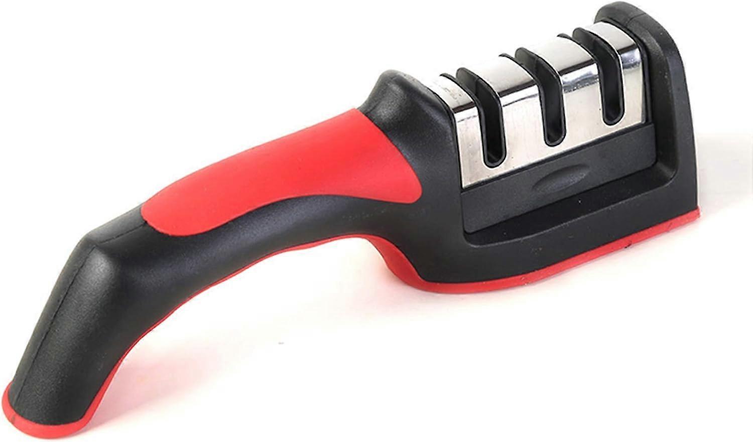 Knife Sharpener - Professional 3 Stage Manual Sharpener for Sharpening Kitchen Knives, Scissors