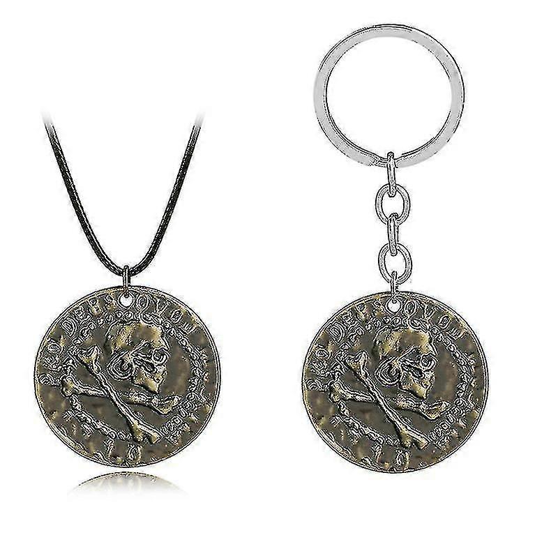 Hmwy-2pcs Uncharted Collier Porte-clés En Or Ancien