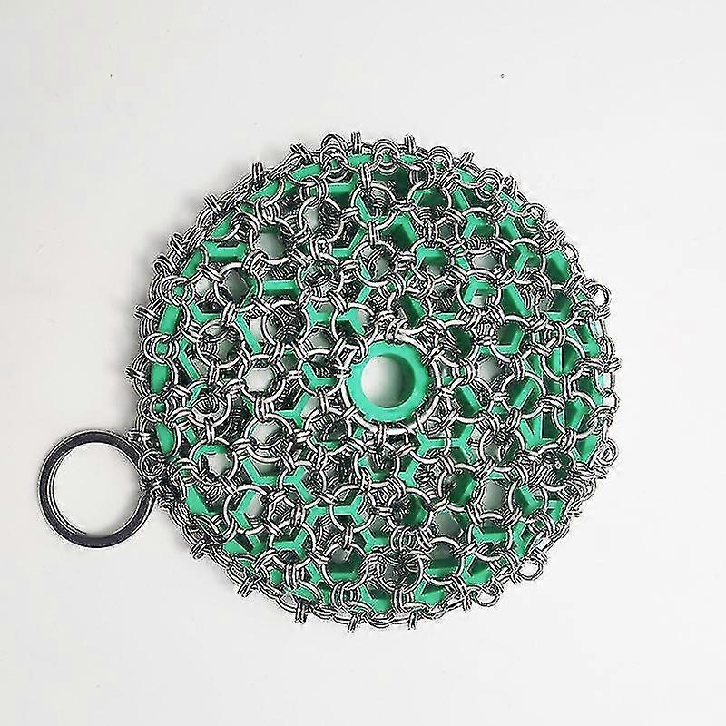 Greater Goods Chainmail Scrubber | Clean The Cast Iron Like A Pro Without Losing Seasoninggreen1pcs