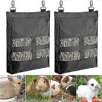 2 Pieces Guinea Pig Hay Bag Rabbit Feeding Bag Small Animal Hay Feeder Bag Hanging Feeder Sack For Rabbit Guinea Pig Chinchilla Hamsters Small Animals