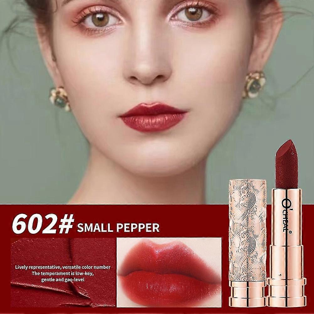 Classical Carving Lipstick Matte Mist Velvet Lipstick Waterproof Embossed Pattern