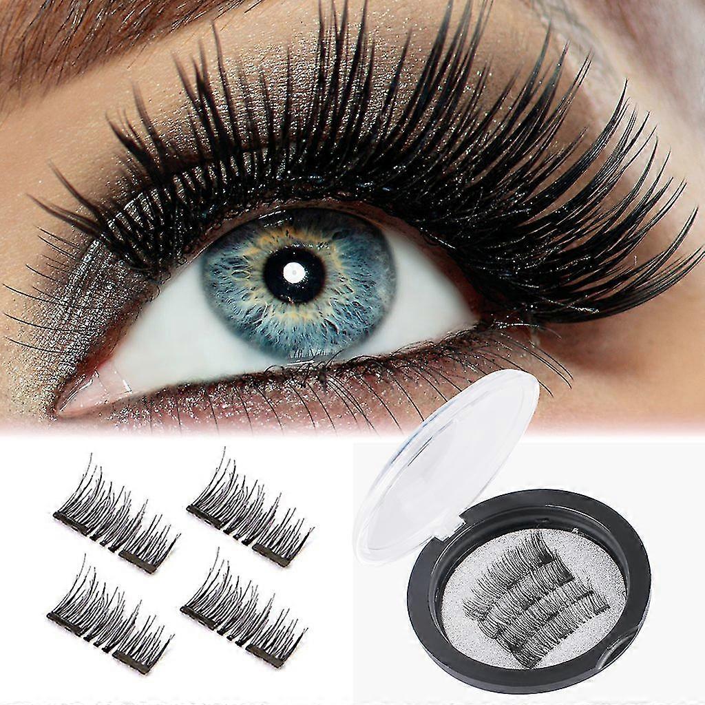 magnetic eyelashes kit, dense magnetic false eyelashes, 3d reusable soft false eyelashes no glue cover the entire eyelids for ladies women natural loo