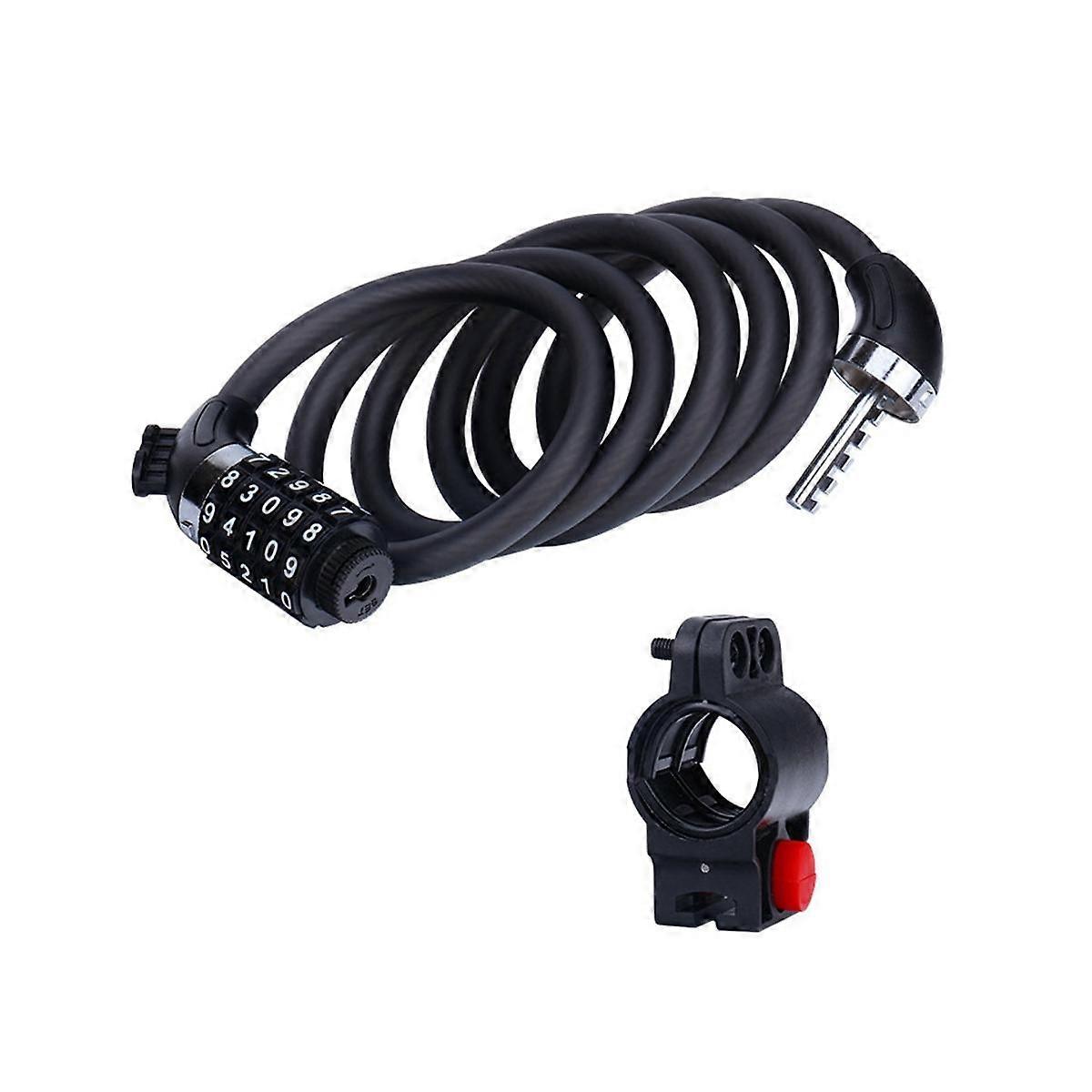 Bicycle Lock Five-Digit Code Locks Mountain Bike Road Bike Wire Steel Cable Lock Anti-Theft Ring Bi