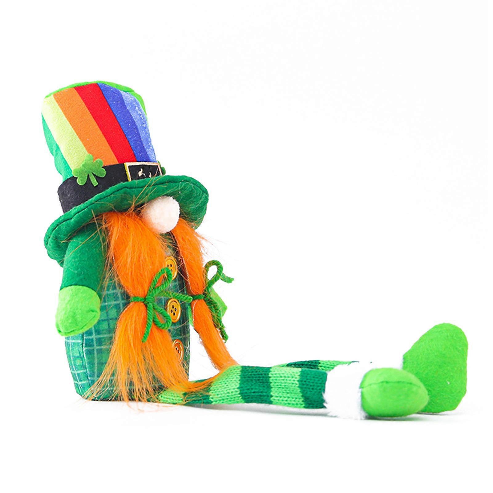 Green Hat Plush Gnome Handmade Faceless Irish Long Leg Elderly Dolls Elf Party Favours