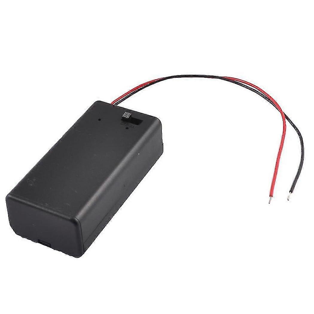 Black Plastic Storage Pair Sbh-9v Batteries Switch Battery Holder Case Box