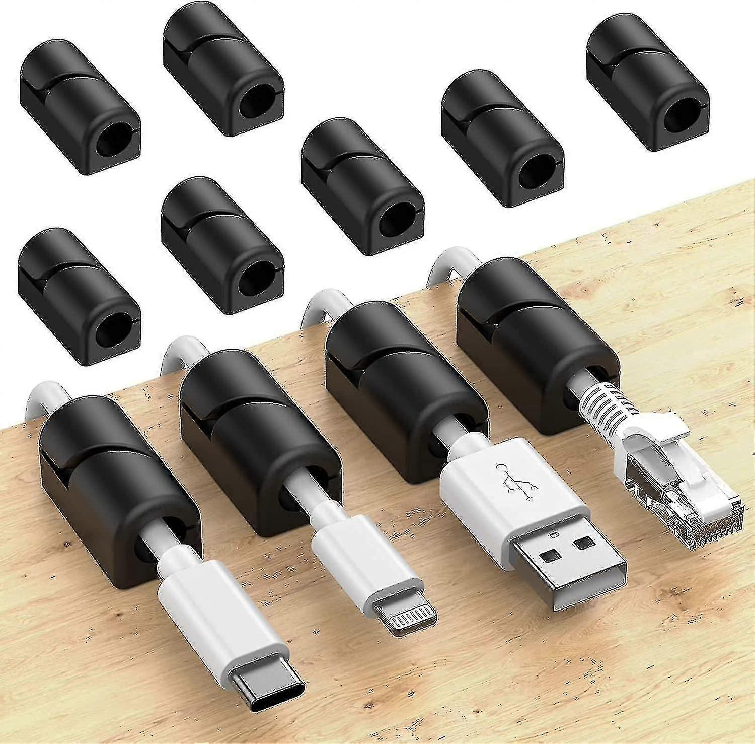 20pcs Self Adhesive Silicone Cable Management Clips For Desktop Cable Organizer