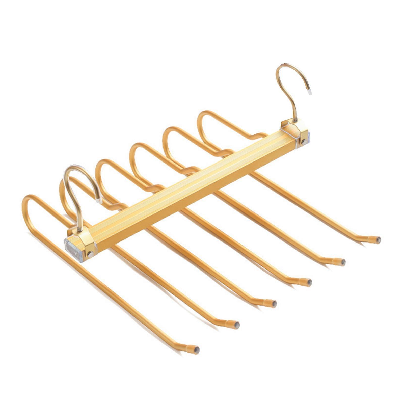 Telescopic Folding Trouser Hanger Saving Space Pants Storage Holder for Home Foldable Clothes Hanger Aluminum Alloy Trouser Hanger