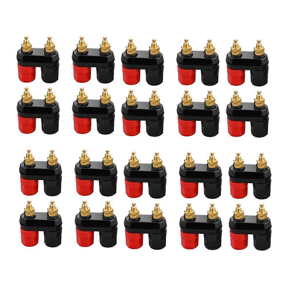 20Pcs Banana Plug Jack Female Socket Binding Post Dual 4mm Banana Plugs Connector for Speaker Ampli