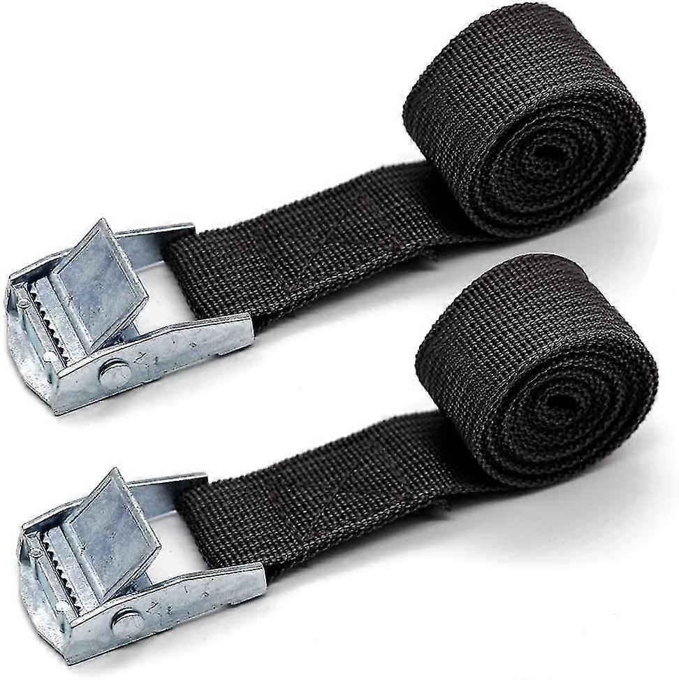 バックル付きラッシングストラップ4本、カヤック、カヌー、トランスポーター、その他の屋根の荷物(1m x 2.5cm)でのラッシングに適しています-T