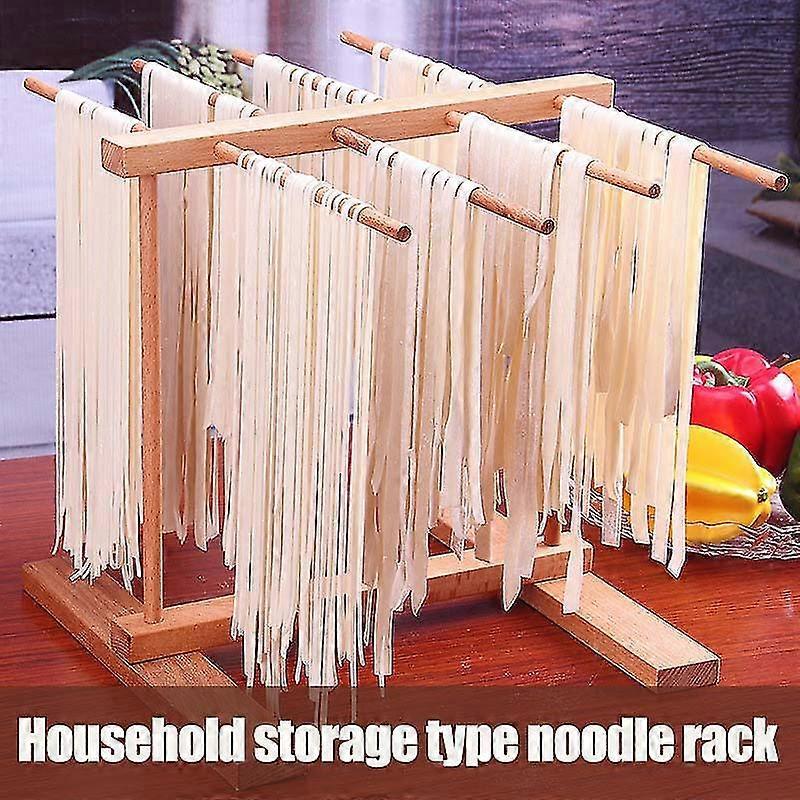 Collapsible Wooden Pasta Drying Rack Beechwood Spaghetti Drying Stand