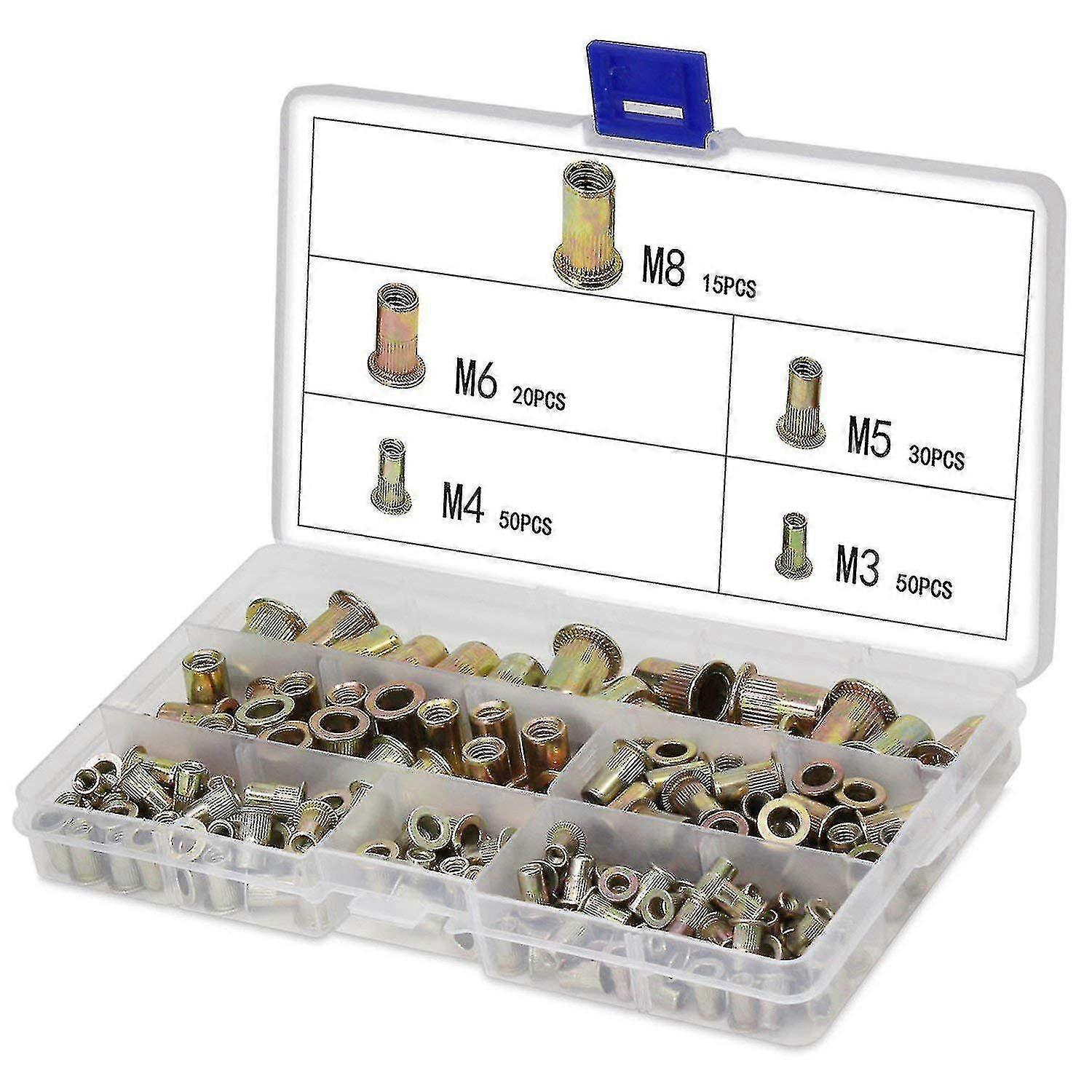 Compatible With165pcs Plated Carbon Steel Rivet Nut M3 M4 M5 M6 M8 Nut Sert