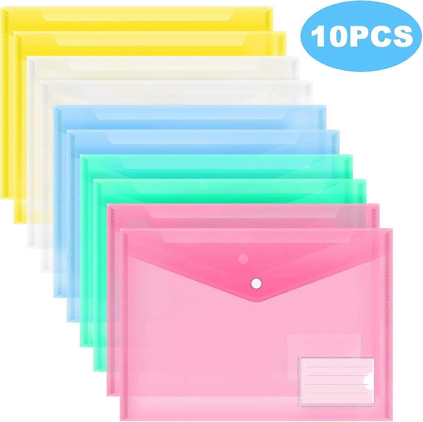 Plastkuvert Poly Envelope 10 Pack Us Letter A4 Size Clear Folder with Label Bag