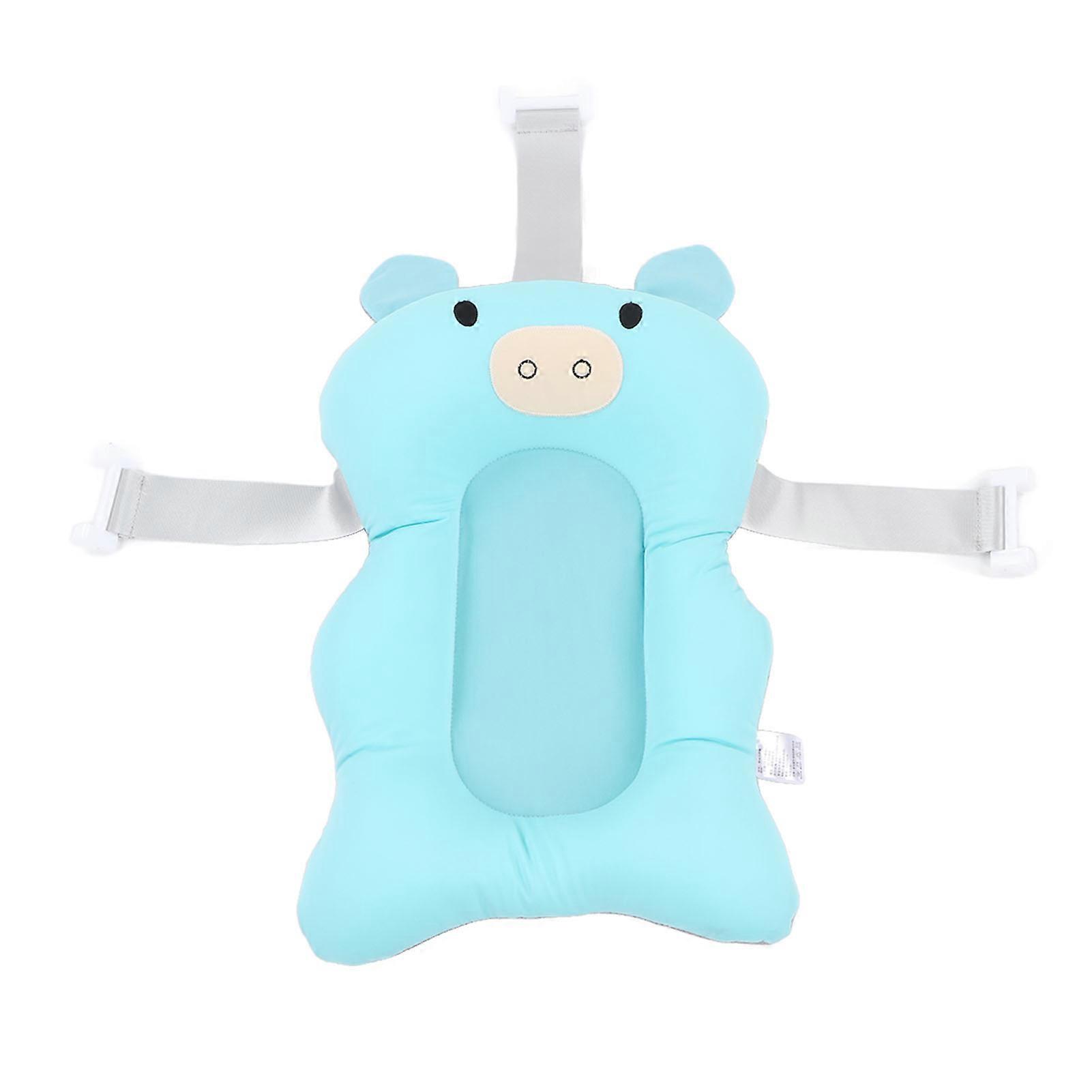 Baby Bath Support Cushion Floating Adjustable Safe Soft Bath Pillow for Infant Shower Light Blue