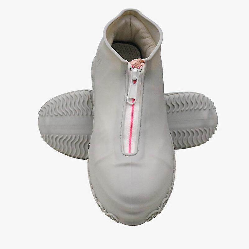 Zippered Waterproof Shoe Covers - Large - Sizes 43-46-gray