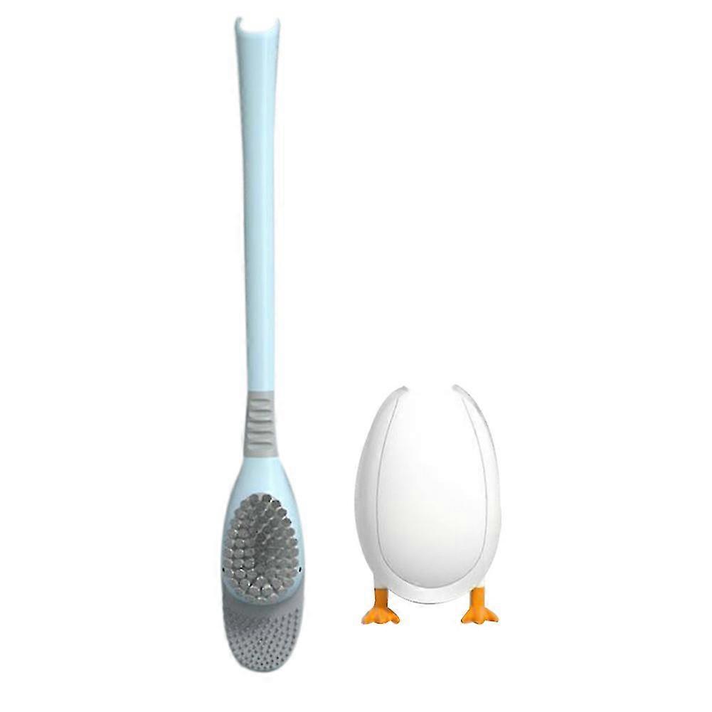 Silicone Toilet Brush Set Cute Diving Duck Wall-mounted Floor-standing Long Handled Bathroom Deep C
